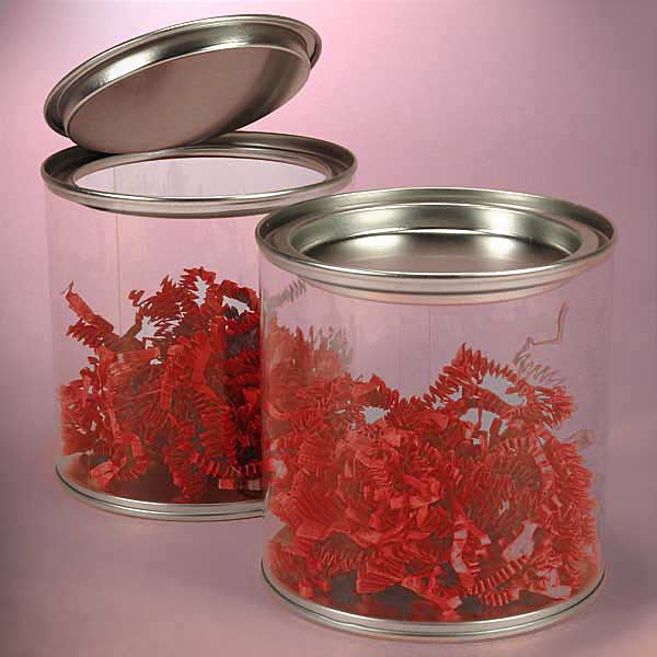 clear plastic cylindrical container